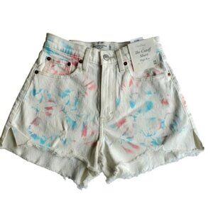Abercrombie & Fitch High-rise The Cutoff Tie Dye Shorts Size 24